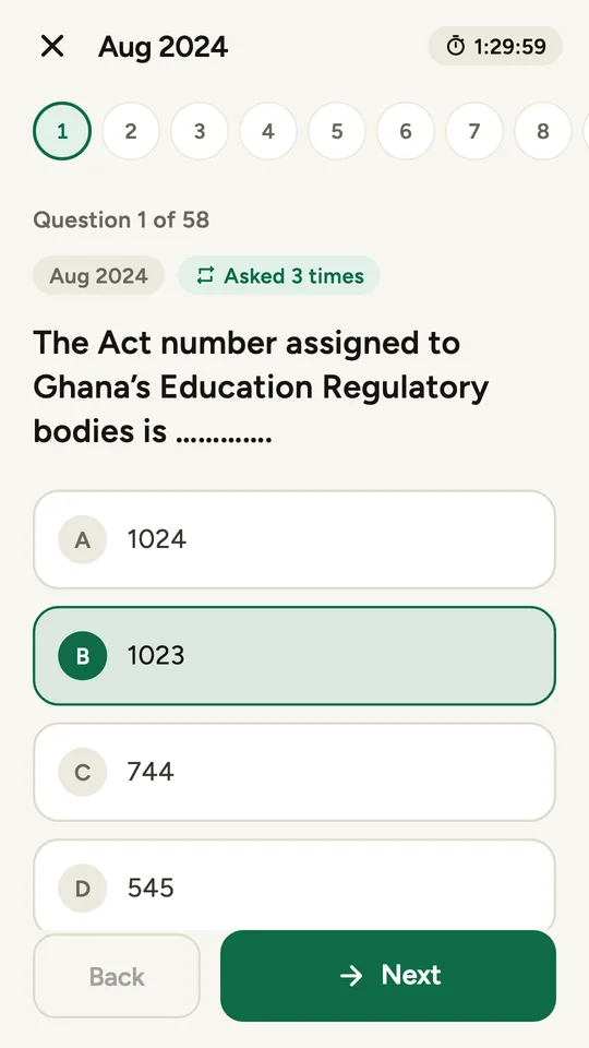 A timed mock exam in progress